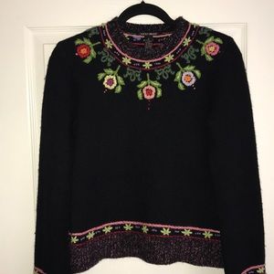 Hand embroidered warm winter sweater